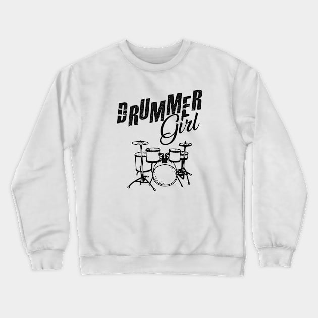 Drummer Girl Crewneck Sweatshirt by KC Happy Shop